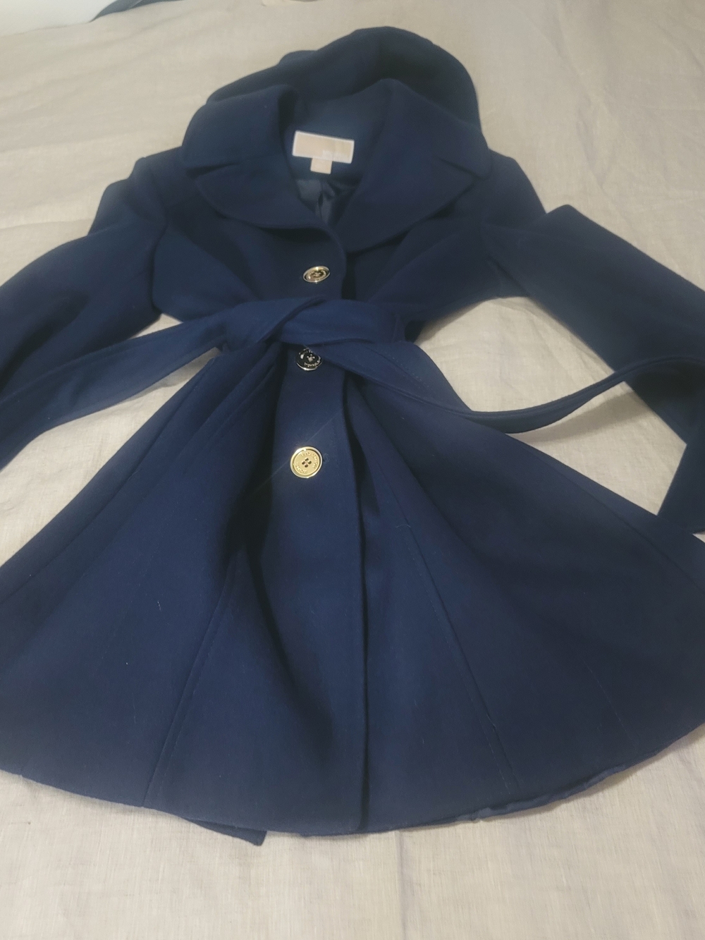 Women’s Navy Belted Peacoat Jacket